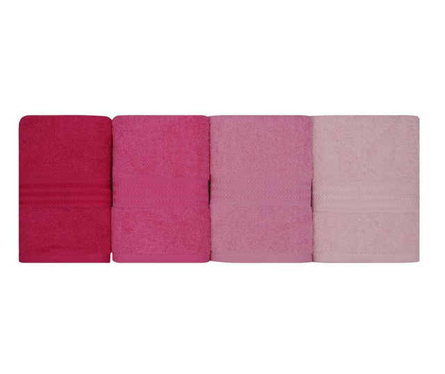 Set 4 kupaonska ručnika Shades Pink 50x90 cm