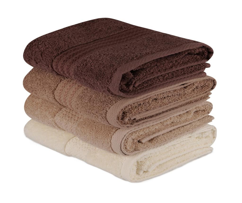 Комплект от 4 кафяви хавлии 50x90 см - 2