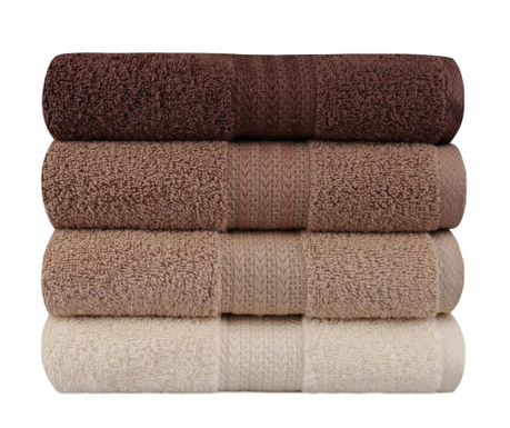 Комплект 4 кърпи за баня Shades Brown 50x90 см