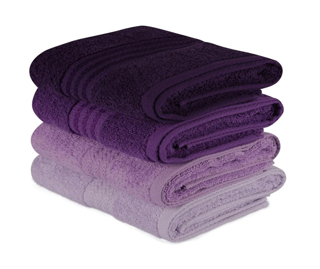 Σετ 4 πετσέτες μπάνιου Shades Lilac