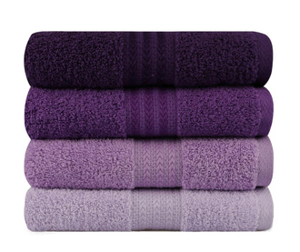 Set 4 kupaonska ručnika Shades Lilac 50x90 cm
