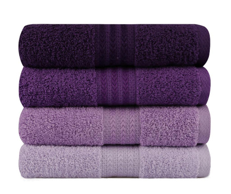 Zestaw 4 ręczników kąpielowych Shades Lilac 50x90 cm