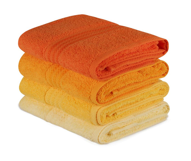 Set 4 kupaonska ručnika Shades Yellow 50x90 cm