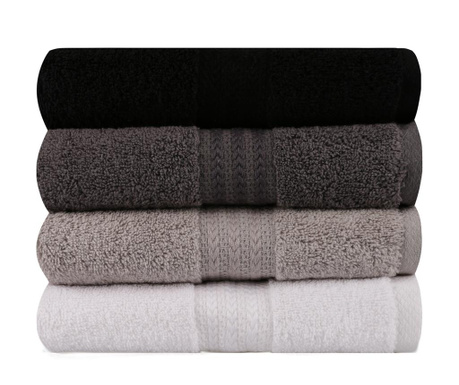 Zestaw 4 ręczników kąpielowych Shades Black