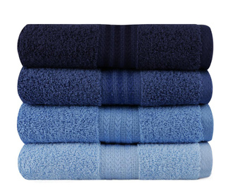 Sada 4 ručníků Shades Blue 50x90 cm