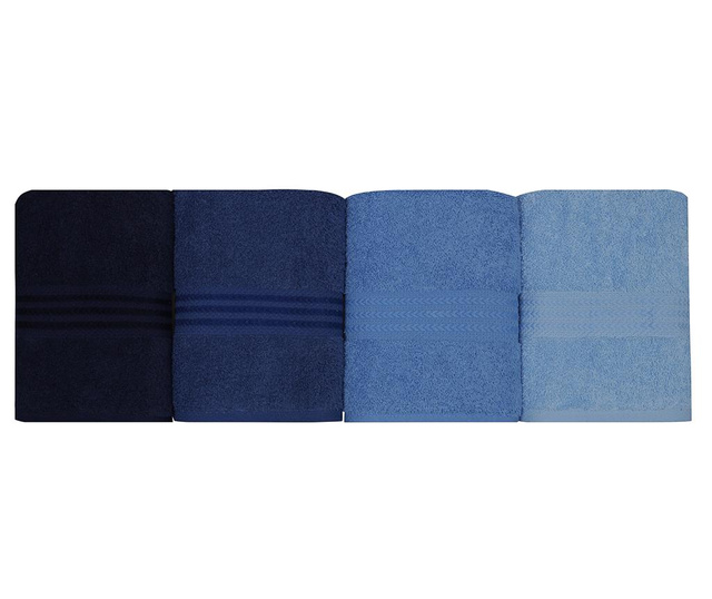 Sada 4 ručníků Shades Blue 50x90 cm