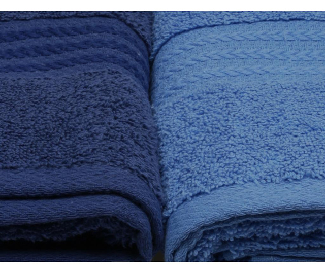 Zestaw 4 ręczników kąpielowych Shades Blue 50x90 cm