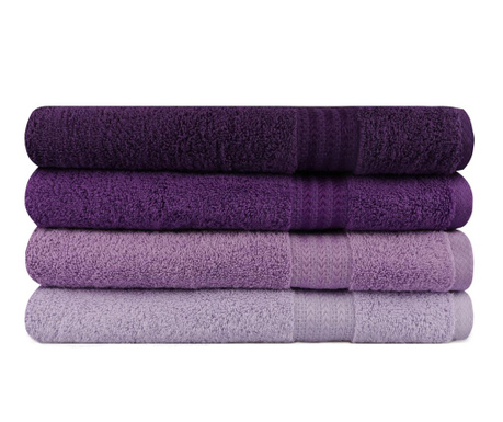 Set 4 kupaonska ručnika Rainbow Lilac