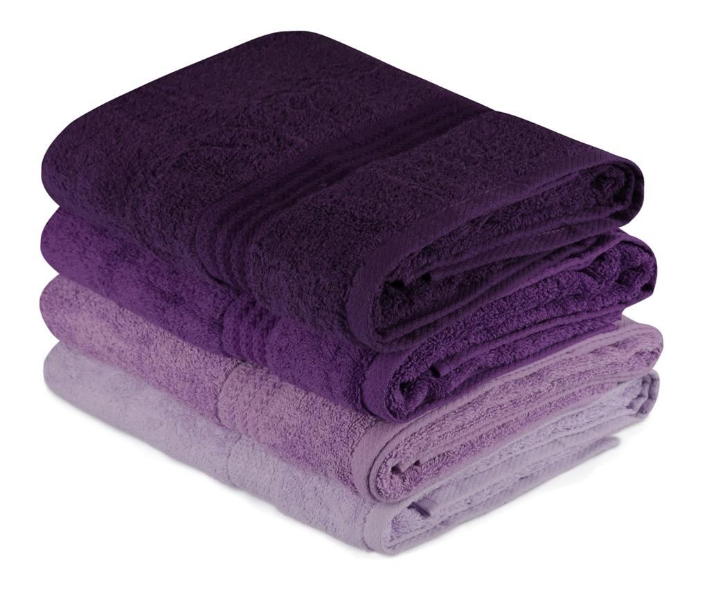 Set 4 kopalniških brisač Mavrična sivka 70x140 cm - 2