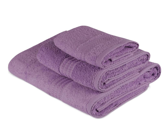 Set 3 kupaonska ručnika Simple Purple