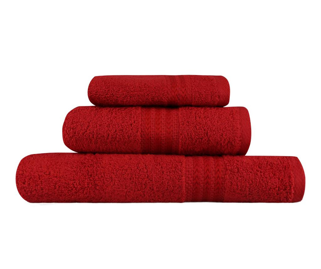 Комплект 3 кърпи за баня Simple Red