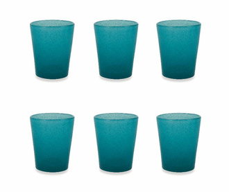 Set 6 kozarcev za vodo Cancun Satin Tiffany Blue
