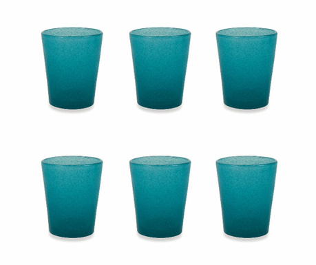 Set 6 čaša za vodu Cancun Satin Tiffany Blue 330 ml