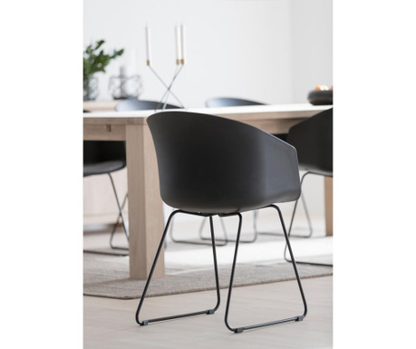 RESIGILAT Set 2 scaune Actona, Moon Style, negru, 52x51x81 cm