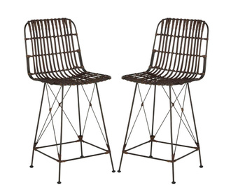 Set 2 scaune de bar Safavieh, Langford Black, negru, 53x45x95 cm