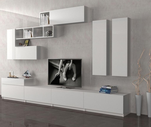 Ansamblu corpuri biblioteca Dmodul, Nelson White Silky, placa fibrolemnoasa laminata