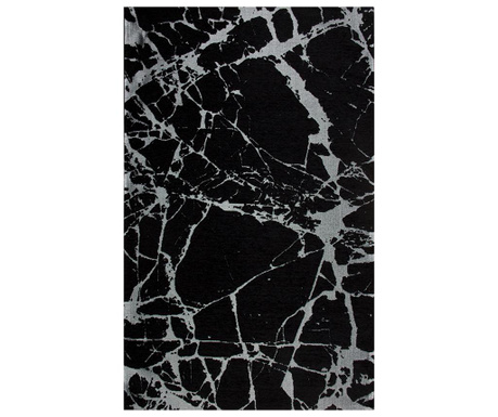 Covor Eko Halı, Ice Black Silver, 135x200 cm, negru/gri argintiu