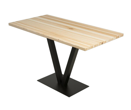 Masa Puqa Design, Sun Silverbirch, lemn de pin si metal, 130x66x77 cm, crem