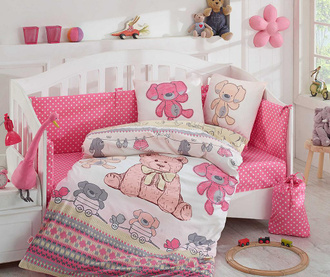 Posteljnina za otroško posteljico Tombik Pink