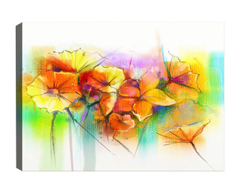Tablou Tablo Center, Yellow Flowers, panza imprimata din 100% bumbac, 70x100 cm