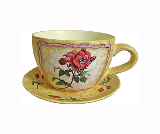 Set ghiveci cu tavita Rose Cup