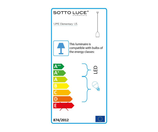 Lustra Sotto Luce, Ume Matte Black, sticla, negru mat, 14x14x175 cm