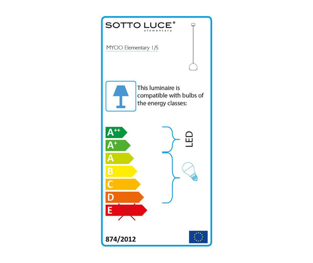 Lustra Sotto Luce, Myoo Glossy Opal, sticla, alb, 15x15x168 cm