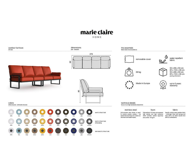 Sofa četverosjed za vanjski prostor Mark Hazel