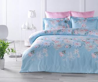 Lenjerie de pat King Satin Supreme Cielo