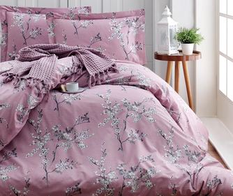 Lenjerie de pat King Ranforce Chicory Pink