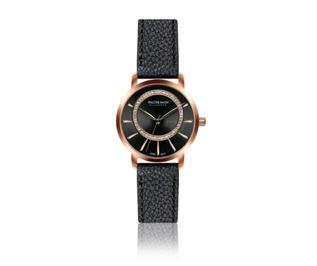 Γυναικείο ρολόι χειρός Mainz Lychee Black Leather