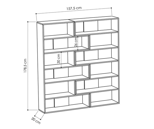 лавица за книги Molly Tall Anthracite