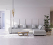 Coltar extensibil dreapta Kooko Home, Calm Light Grey, gri deschis, 271x90x74 cm