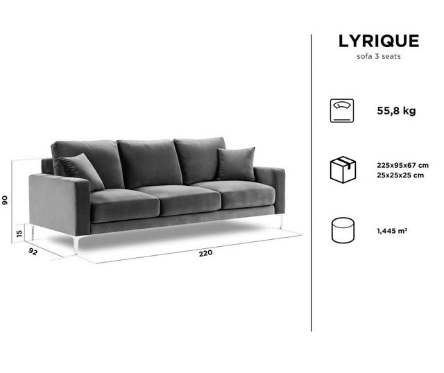 Canapea 3 locuri Lyrique Beige