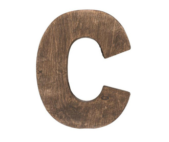 Decoratiune Letter C Brown Wood