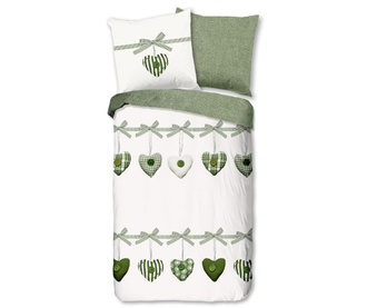 Posteljina King Hearts Green