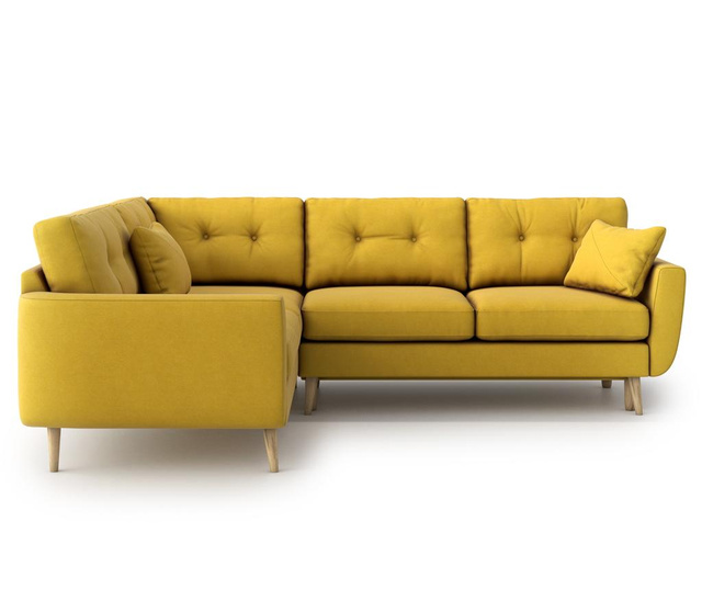 Разтегателен ляв ъглов диван Harris Yellow