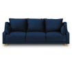 Canapea extensibila 3 locuri Mazzini Sofas, Pansy Royal Blue, albastru royal, 215x94x90 cm