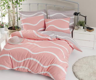 Lenjerie de pat Single Ranforce Enlora Home, Novia Pink, bumbac ranforce, roz