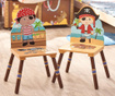 Set 2 otroških stolov Pirate Island Red
