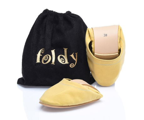 Дамски обувки с чанта за съхранение Powdered Yellow 42