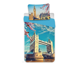 Posteljnina Single London Blue 140x200