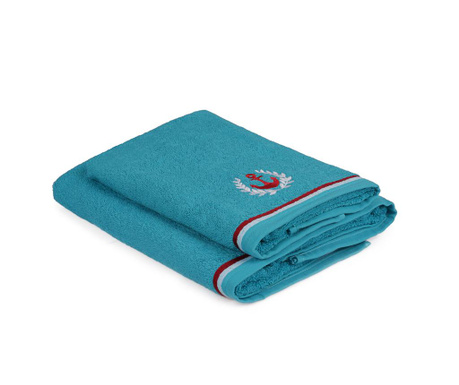 Set 1 brisača za roke in 2 Fouta brisači Maritim Turquoise