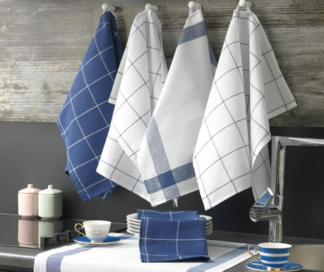 Set 6 kuhinjskih brisač Pecete Blue