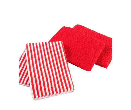 Zestaw 3 ręczników kuchennych Cuistot Red