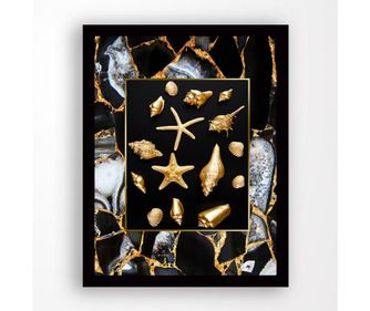 Slika Gold Starfish And Sea Shell 24x29 cm