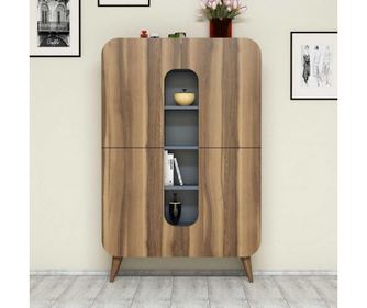 Diófa és kék alsó szekrény