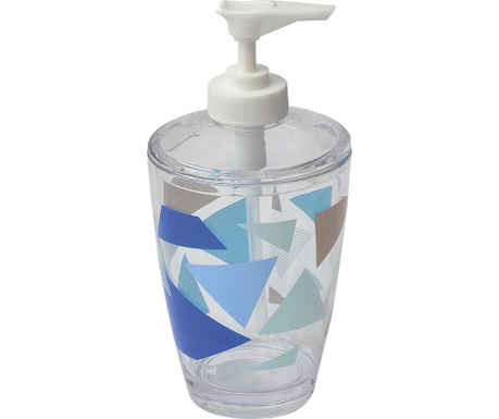 Dispenser pentru sapun lichid Tendance, Geometrik, plastic (acronotril stiren), 8x8x17 cm