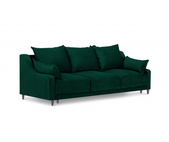 Lilas Bottle Green Kihúzható háromszemélyes kanapé
