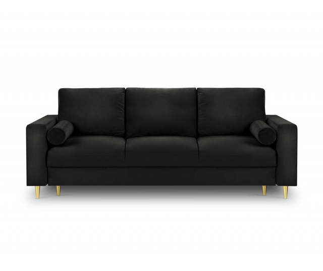 Canapea extensibila 3 locuri Mazzini Sofas, Mimosa Black, negru, 220x100x92 cm